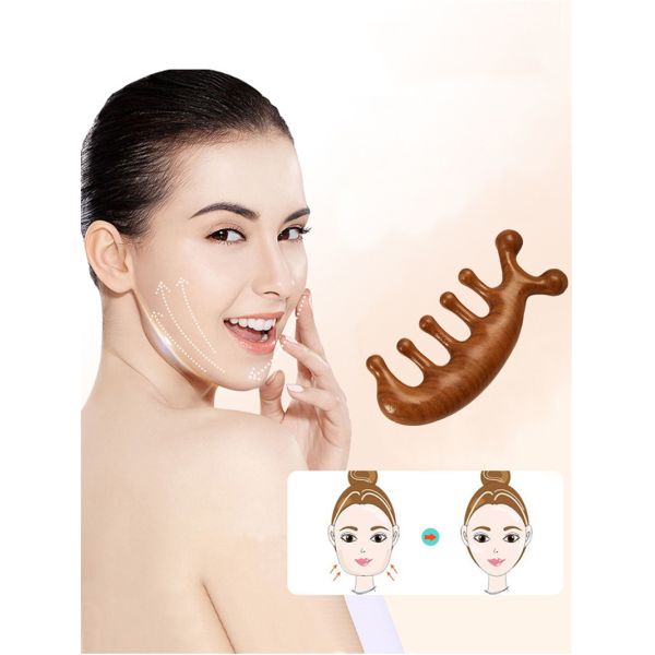 Scalp Relaxation Tool Sandalwood Head Gua Sha Massage Comb for Hair Growth and Full-body Meridian Dredging