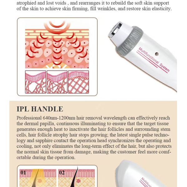 Машина 3 удаления татуировки лазера пикосекунды 1064 Nm в 1 ручке Ipl Rf