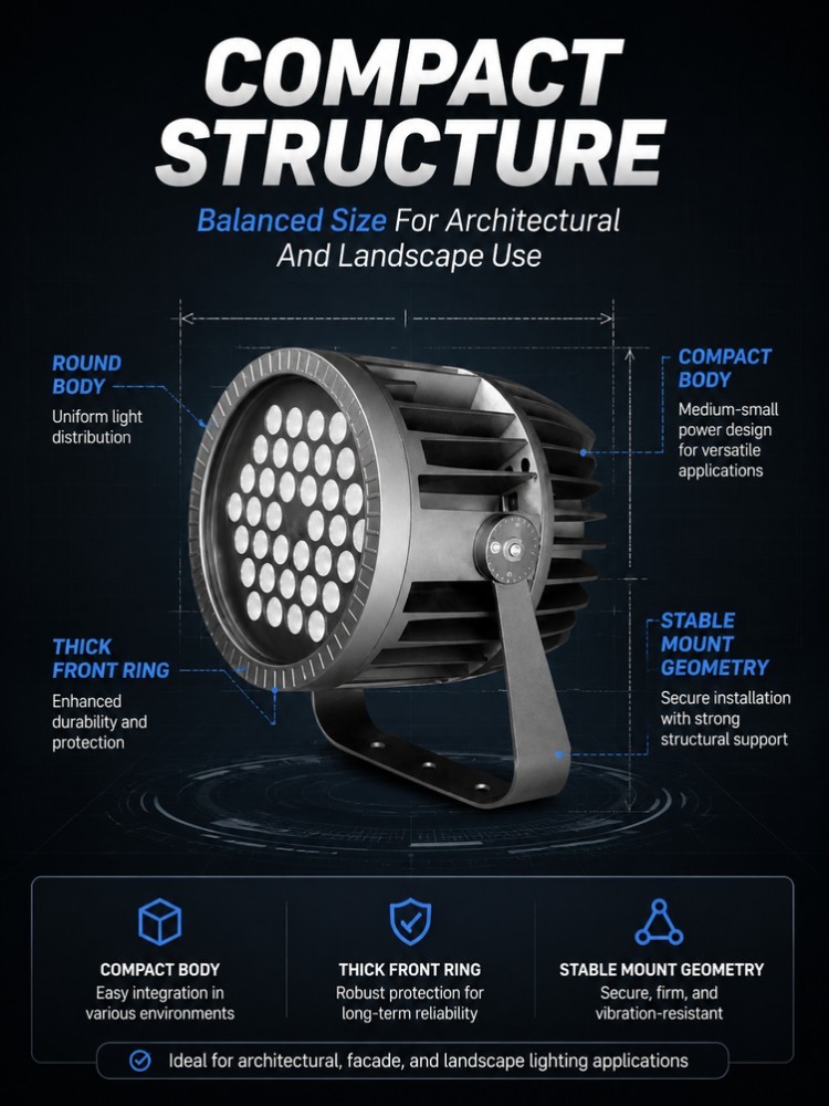 Commercial LED FloodLight 72W Efficient Heat Dissipation CRI80 for Office Towers