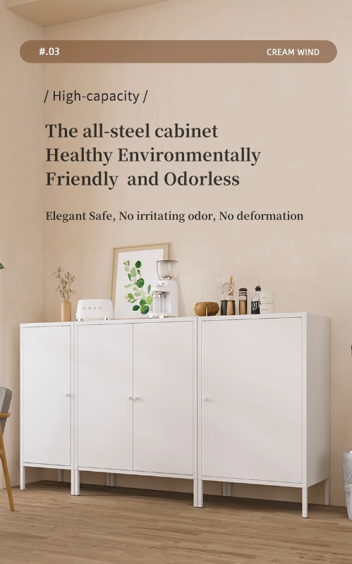Modern Ultra-Thin Metal Sideboard Buffet Cabinet With 2 Steel Doors Dining Room Furniture for Home Use Living Bedroom Storage