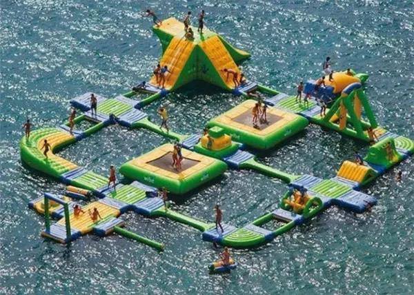 Large Adult Inflatable Water Park , Inflatable Aqua Park One Stop Service