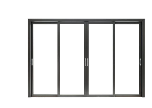 Home Modern Sliding Window Black Double Glazed Aluminum Windows