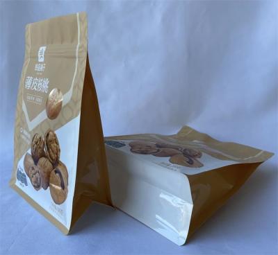 Matte Surface Flat Bottom Side Gusset Bag 8 Side Seal For Nuts