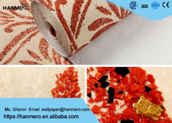 Red Long Fiber Nonwoven Living Room Wallpaper , Modern Wallpaper For Bedrooms