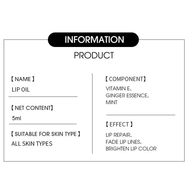 5g Repair Clear Lip Oil Hydrating Natural Lip Plumper Moisturizing