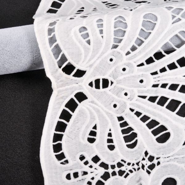 Tejido de encaje africano de bordado Tejidos de encaje hidrosolubles