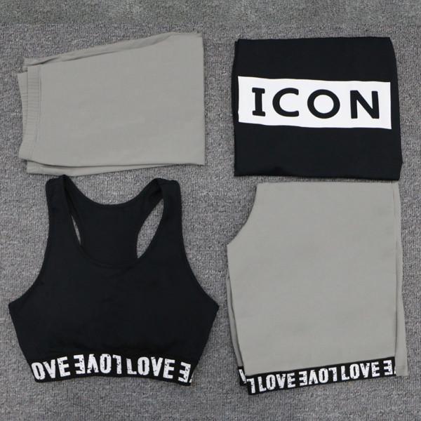 Womens Yoga Sets Five 5 Pieces Set Training Sports Sets Female Workout Clothes for Women Sportswear Gym Training Clothin