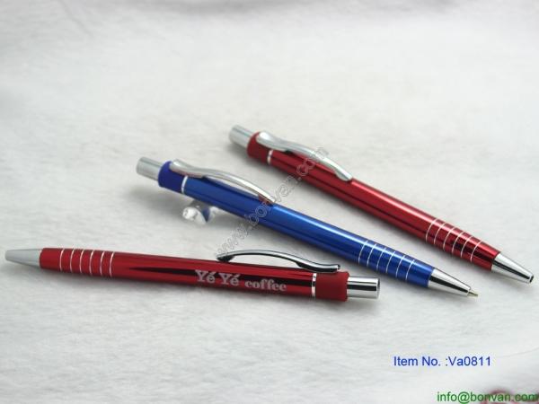 aluminum Fashionable Retractable Rubber Grip Pen For Promotional for gift use