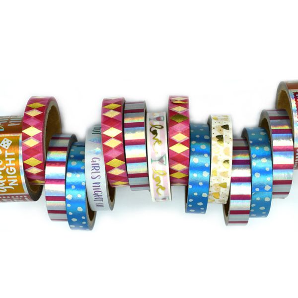 Лента для маскировки фестиваля праздничных подарков логотипа стикеров ленты Washi изготовителей голографическая слипчивая