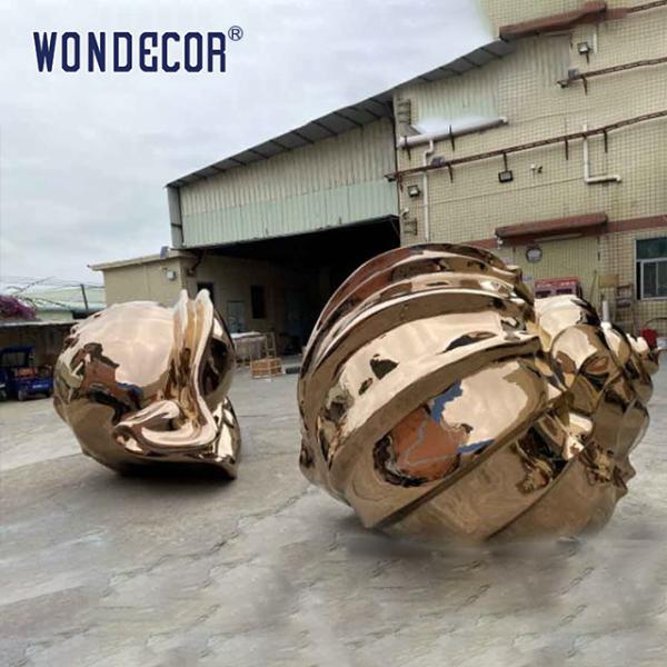 Grande parque de praia ao ar livre arte de metal concha escultura de aço inoxidável