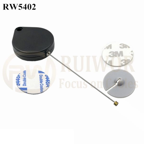 RW5402 Heart-Shaped Security Pull Box Plus Dia 30mm Circular Adhesive ABS Plate