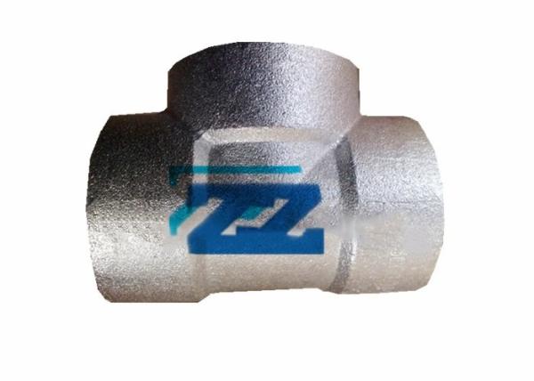 Galvanized Threaded Steel Pipe Tee BSPP 2  3000 # Carbon Steel ASTM A105N ASME B16 11