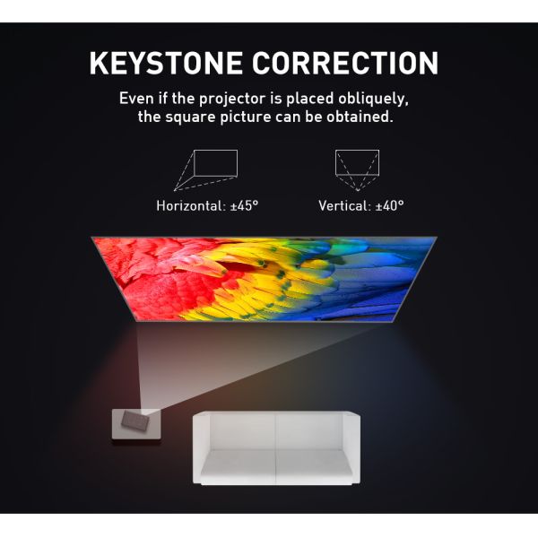 Home Theater Portable DLP Smart Projector 4K Decoding Android 9.0 System Support Touch