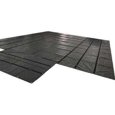 Tecido de lona de PVC preto 14oz 16x27 4x8ft lonas de madeira para caminhão de cama plana