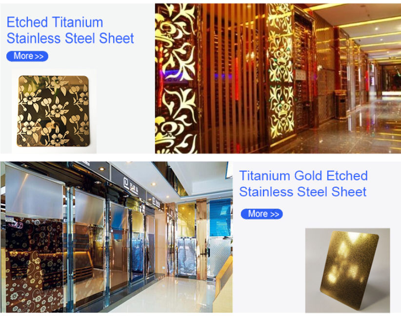 SGS 8K Decorative Etched PVD Plated Stainless Steel Wall Panels
