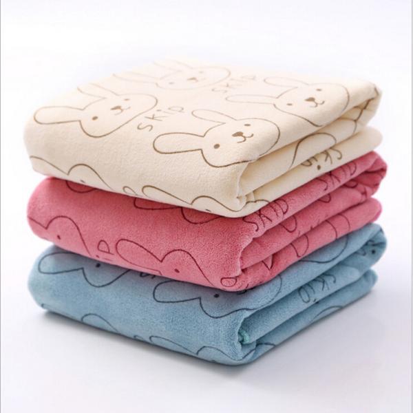 Microfiber baby towel,Brushed strong absorbent baby bath kids cartoon printing soft