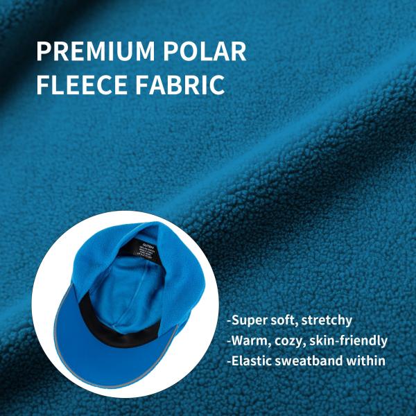 Fleece Ponytail Hat for Women Reflective Winter Hat with Drop Down Ear Warmer
