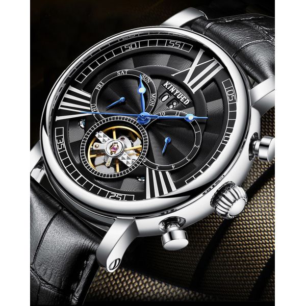 Hardlex Glass Luxury Mechanical Watches 22mm Band Width Buckle Clasp