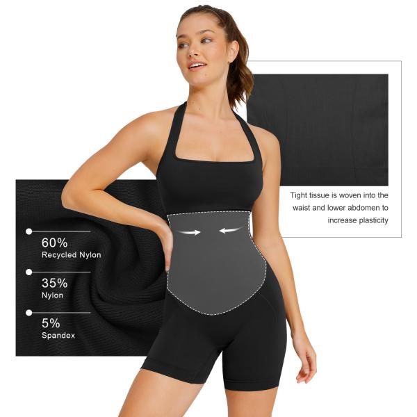 0.2kg Scrunch Butt Shapewear Bodysuit for Women's Fitness Yoga Workout Jumpsuit