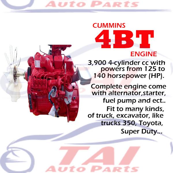 4BT 3.9L Motor de camião completo para máquinas de engenharia de camiões Cummins