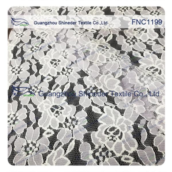 Cotton Nylon Lace Fabric of Floral pattern for Fashion Garments, Wedding Dress