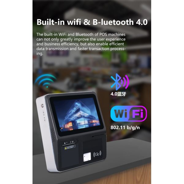 Thermal Transfer Printer Technology 11.6 Inch Android POS Kiosk for Supermarket Restaurant 4GB 32GB NFC 58mm Touch Screen