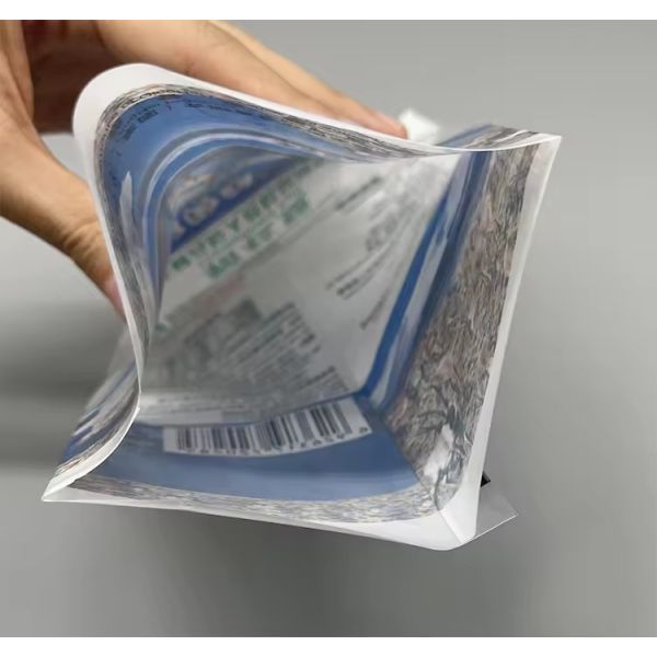 Custom Print Three Side Seal Vacuum Back Seal Pouch For Salt Plastic White Mylar Zipper Pouch Packaging With Clear Windo