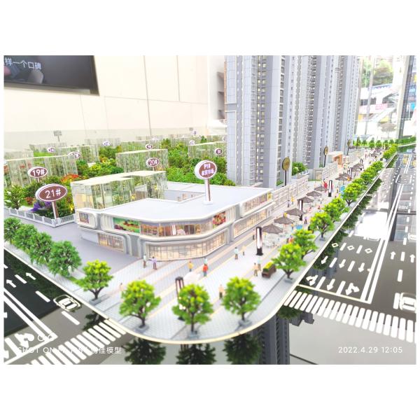 1:150 Building Architecture Models With Retail And Commercial Areas