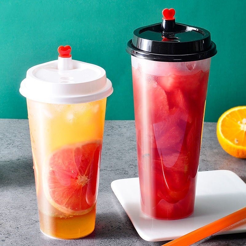 BPA-Free Custom Logo Printing Transparent Disposable Plastic U-Shaped PP Cup with Lid