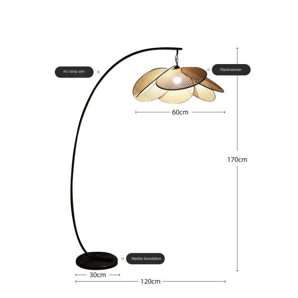 wind fall floor lamp minimalist retro designer living room bedroom New Chinese bamboo floor lamp(WH-WFL-17)