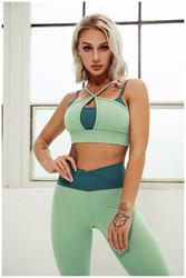 Oem Factory Manufacturer Custom Logo Women's Sexy Yoga Tops Double Shoulder Strap Sports Bra