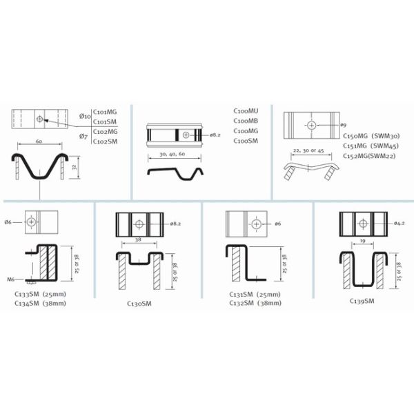 30 кс 3 м гальванизировал гратинг зажимы, крепежные детали зажима седловины Адвокатуры 5мм/6мм нося