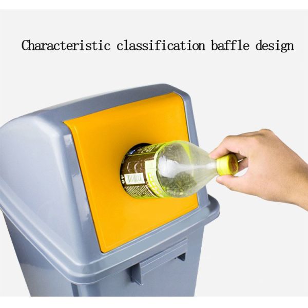 60 Litre Sort Shake Lid Outdoor Sanitation Plastic Trash Can Recycle Bin with Lid