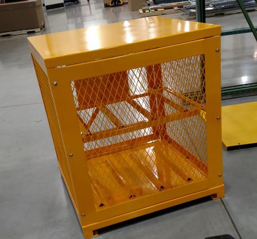 Yellow Gas Cylinder Storage Cages Used For Gas Tank And Cylinder Locker