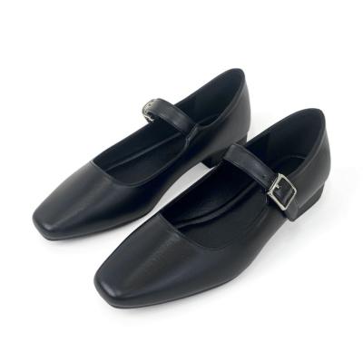 Women Flat Bottomed Mary Jane Leather Shoes Soft Soled Soft Leather Single Shoes