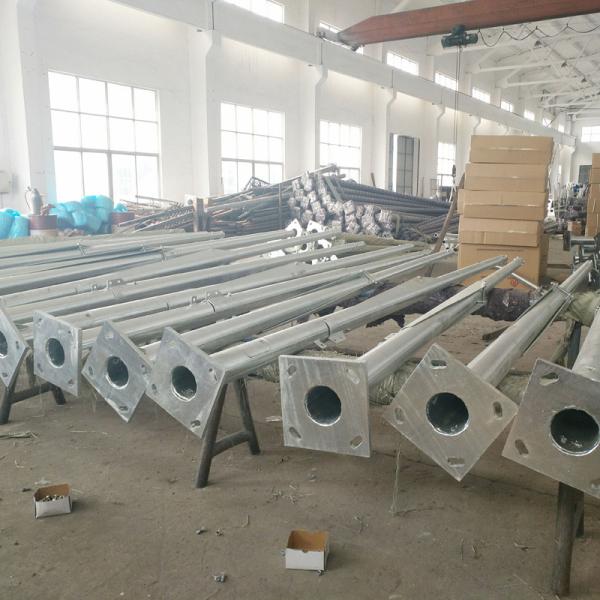 Hexagonal Q235b Galvanised Street Light Pole , Solar Highway Light Poles