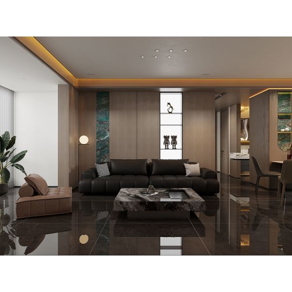 Losa de piedra sinterizada pulida gris oscuro 1200x1200mm