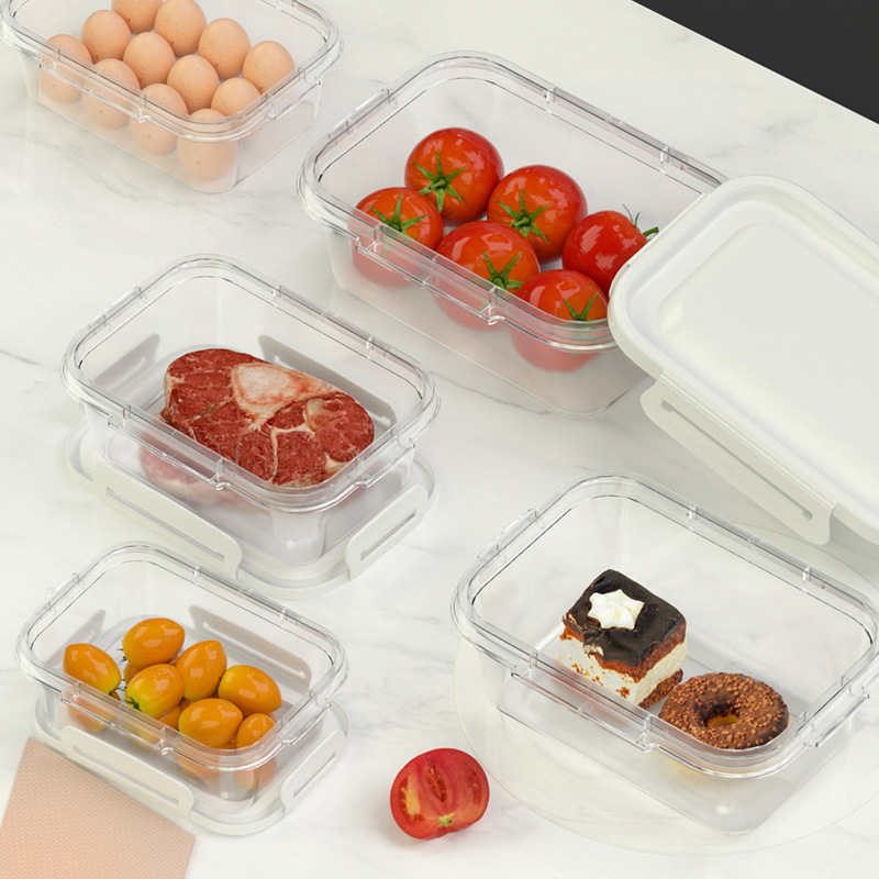 Hot Selling Large Capacity Kitchen Catering Transparent Glass Lunch Box Refrigerator Sealed Storage Box for Food