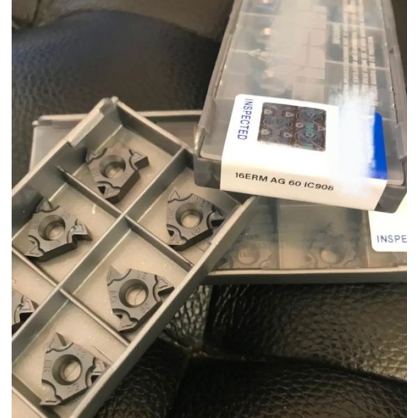 ISCAR 16ERM AG60 IC908 PVD Coated Carbide Threading Insert with 60° Partial Profile for 0.5-3.0mm Pitch CNC Lathe