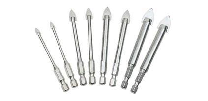 1/4 Hex Shank Glass Drill Bits YG6X Tipped 3-20mm