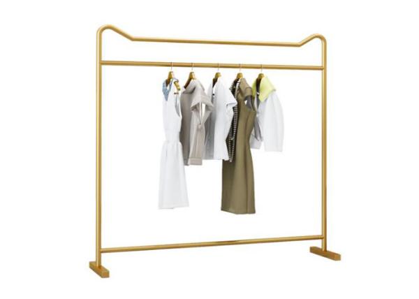 201 Steel Clothes Display Stand For Lady 's Clothing Metal Plating Golden Color