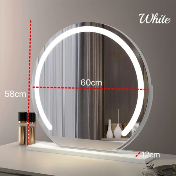 15X Magnification Smart Touch Dimmable 3 Modes 360° Rotation LED Round Makeup Vanity Mirror with Lights Mirror(WH-MR-79)