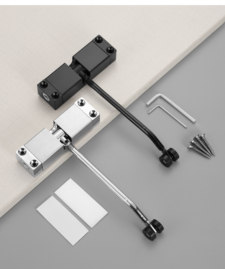 Silent Spring Automatic Door Closer Aluminum Alloy Wood Simple Design 180 Opening 50kg Capacity Household Hotel Use Normally