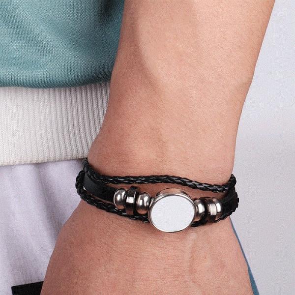 Valentine's Gift Jewelry Leather Cuff Bracelet Handmade Jewelry Men and Women Sublimation Leather Bracelet