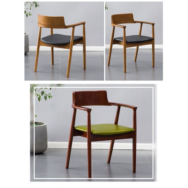 Salón del vintage que cena el amortiguador de Ash Frame Leather Cover Sponge de madera sólida de la silla