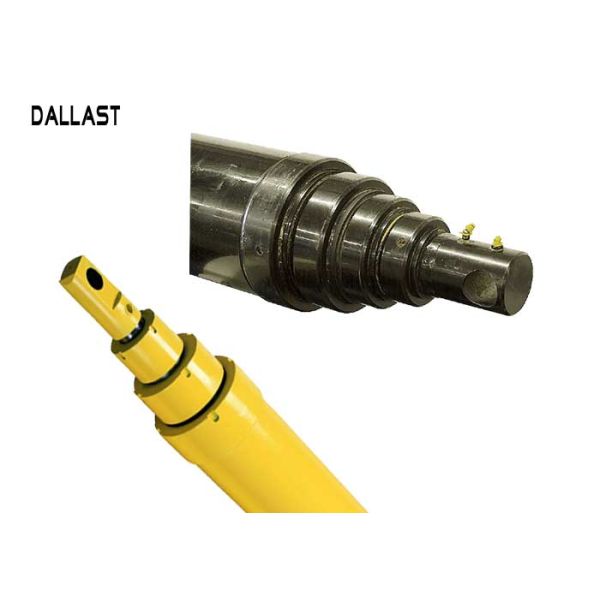 Pin Eye 3 Stage Single Acting  Telescopic Hydraulic Cylinder for Dump Truck Trailer