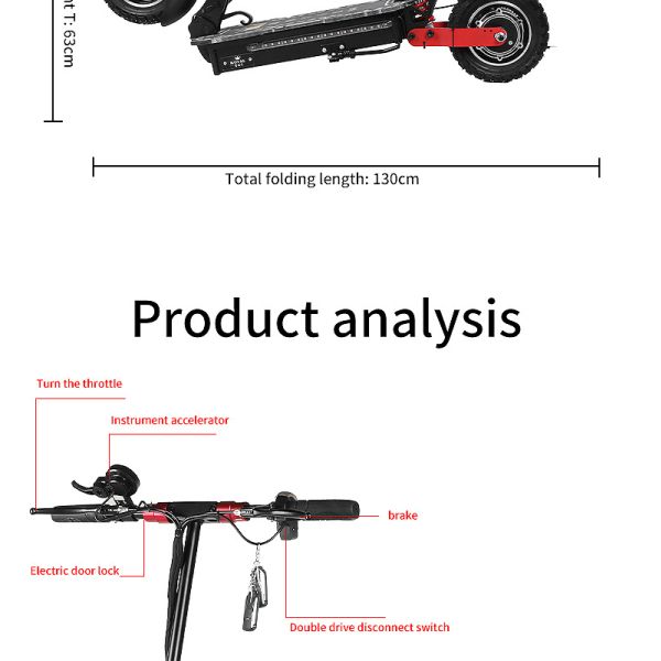 10/11 Inch 48V 60V 1000W 2000W High Power High Speed Cross-Country Electric Scooter
