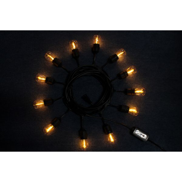 Warm White/Nature White Waterproof Outdoor S14 Edison Bulbs String Lights Connectable Remote Control Shatterproof Festoon Lights
