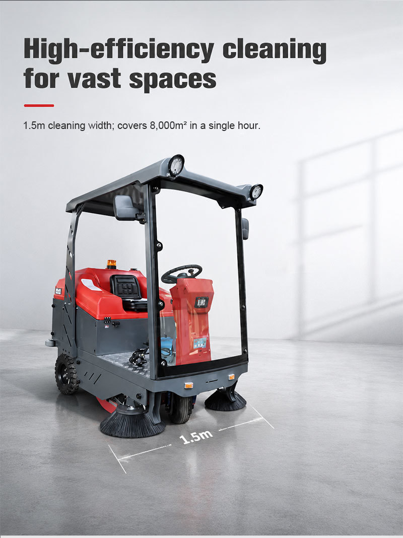 High Quality Electric Commercial Self-propelled Floor Sweeper 8000㎡/h Cleaning Efficiency Road Sweeper Machine