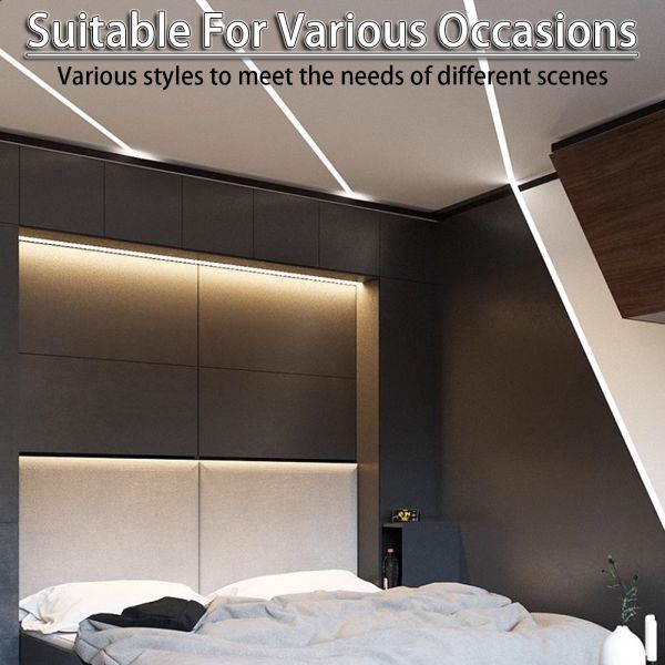 Aluminum Alloy Linear Light Strip Slot Embedded LED Strip Light Aluminium Profile
